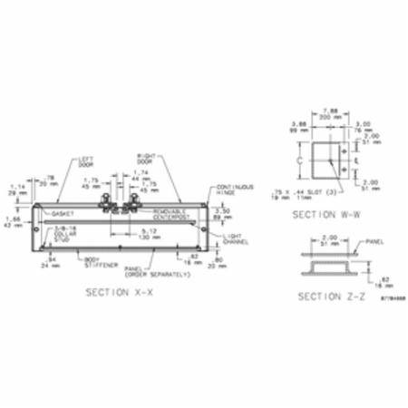 62.06 x 48.06 x 18.06, Hoffman A62H4818SSLP3PT Floor Mount Enclosure, NEMA 3/3R/4/4X/12/13/IP66, 304 Stainless Steel, 2-Door