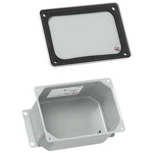 10.25 x 4 x 2.75, Hoffman A1043DSC Screw Cover Junction Box, NEMA 4/6/12/13, IP67, Steel, 16 Gauge, flanged, ,1-Door