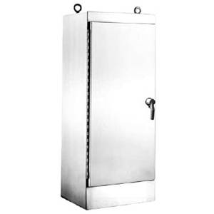 72.06 x 36.06 x 24.06, Hoffman A723624SSFSN4 Freestanding Enclosure, NEMA 3/3R/4/4X/12/13/IP66, 304 Stainless Steel, 1-Door