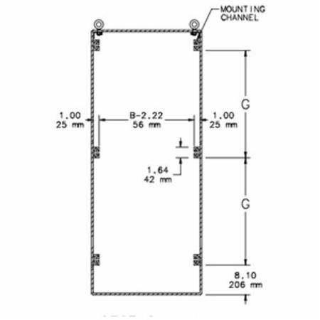72.06 x 36.06 x 24.06, Hoffman A723624SSFSN4 Freestanding Enclosure, NEMA 3/3R/4/4X/12/13/IP66, 304 Stainless Steel, 1-Door