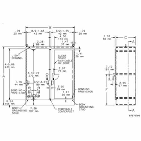 72.06 x 48.06 x 18.06, Hoffman A724818SSFSDN4 Freestanding Enclosure, NEMA 3/3R/4/4X/12/13/IP66, 304 Stainless Steel, 2-Door