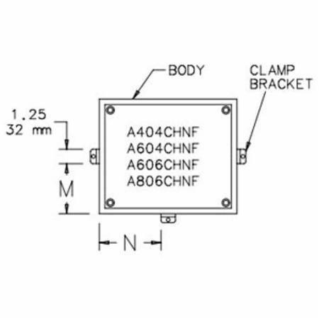 8 x 8 x 6, Hoffman A8086CHNF Continuous Hinge Junction Box, NEMA 4/12/13, Steel, 14 Gauge