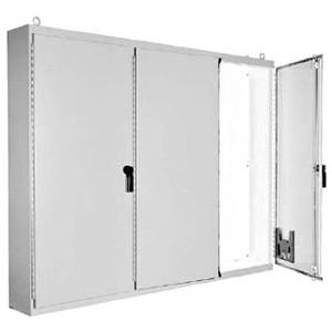 86.12 x 112 x 14.12, Hoffman A86M3EG Freestanding Enclosure, NEMA 12/IP55, 12 Gauge Steel, Multi-Door