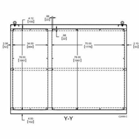 86.12 x 112 x 14.12, Hoffman A86M3EG Freestanding Enclosure, NEMA 12/IP55, 12 Gauge Steel, Multi-Door