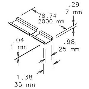 78.74" x 1.38" x 0.29", Pentair ADNR3 DIN Mounting Rail