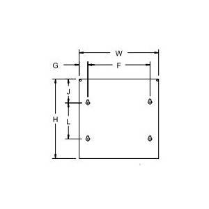 6 x 6, Hoffman AFE6X6 Enclosure Flush Cover
