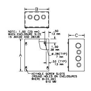 12 x 8 x 4, Hoffman ASE12X8X4NK Screw Cover Pull Box, NEMA 1, IP30, Steel, 16/14/12 Gauge