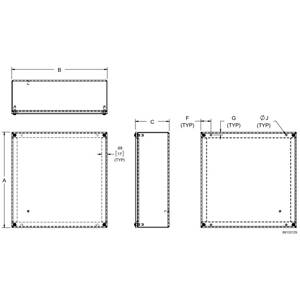 18 x 18 x 8, Hoffman ASE18X18X8SSNK Screw Cover Pull Box, NEMA 4X, IP66, Stainless Steel, 14 Gauge