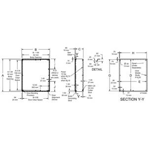 42 x 36 x 12, Hoffman CSD423612SSR CONCEPT™ Wall Mount Enclosure, NEMA 3R/4/4X/12/13/IP66, 304 Stainless Steel, 1-Door, Hinged w/Removable Pin