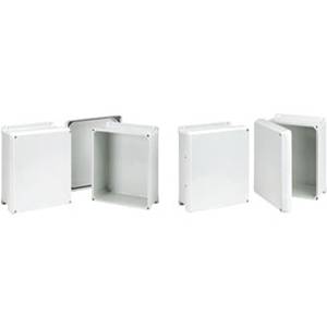 9.71 x 7.21 x 4.3, Hoffman HJ1008WLG Flat Cover Enclosure, NEMA 3/3R/4/4X/12/13/IP66, Molded Fiberglass, 1-Door