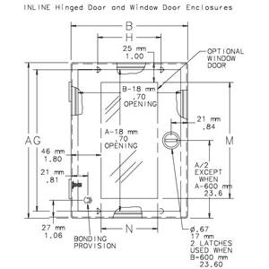 11.81 x 9.84 x 5.91, Hoffman LHC302515 INLINE™ Hinged Door Enclosure, NEMA 4/12/IP66, 16 Gauge Steel, 1-Door