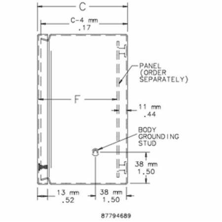 11.81 x 9.84 x 5.91, Hoffman LHC302515 INLINE™ Hinged Door Enclosure, NEMA 4/12/IP66, 16 Gauge Steel, 1-Door