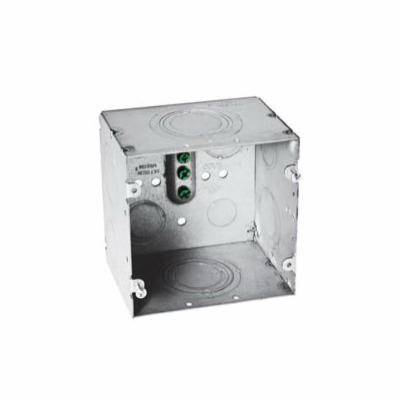 Hubbell® HBL260 Large Capacity Square Wall Box, Steel, 66.7 cu-in Capacity, 2 Gangs, (2) Outlets, (10) Knockouts, 4-11/16 in H x 4-11/16 in W x 3-1/4 in D