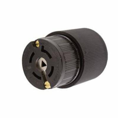 Wiring Device-Kellems Twist-Lock® VariLoad® HBL45235 Heavy Duty Standard Sized Isolated Grounding Cord Mount Female Connector, 600 VAC/250 VDC, 30 A, 4 Poles, 5 Wires, Black