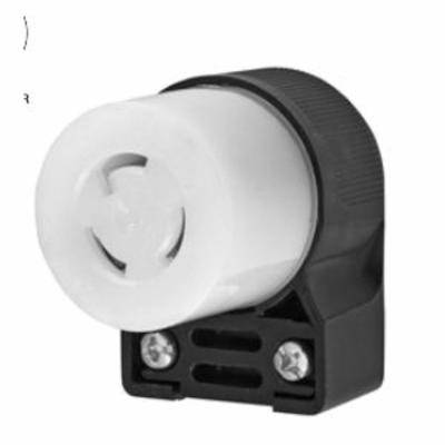 Hubbell® Twist-Lock® Insulgrip® HBL4729CA Grounding Connector, 125 VAC, 15 A, 2 Poles, 3 Wires, Black/White