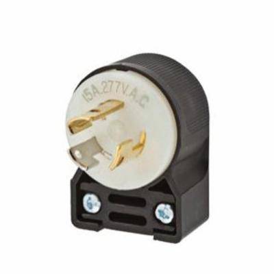 Hubbell® Insulgrip® HBL4770CA Grounding Locking Plug, 277 VAC, 15 A, 2 Poles, 3 Wires