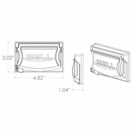 4.82" x 3.02" x 1.04", 1-Gang, Hubbell Incorporated MX1250S Weatherproof Receptacle Flip Cover, 1-Gang, Gray,