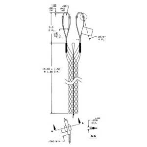 15" Mesh, Hubbell Incorporated 02202006 Cable Support Grip, 1610 Lb Breaking Strength