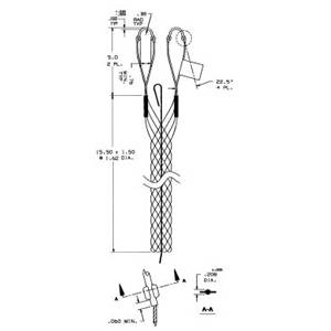 15-1/2" Mesh, Hubbell Incorporated 02203007 Cable Support Grip, 1610 Lb Breaking Strength