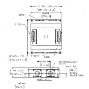 4-Gang, Rectangular, Hubbell Incorporated CFB4G30CR Floor Box