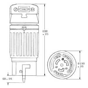 250 VAC 50 A Non-NEMA, Hubbell Incorporated CS8364C Twist-Lock®, Insulgrip® Locking Device Connector
