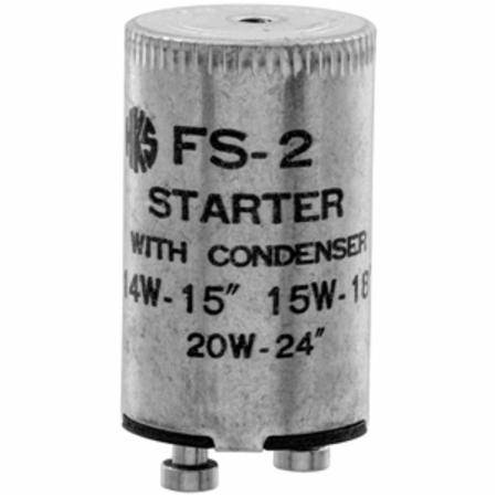 14/15/20 W, 2-Pin, Hubbell Incorporated FS2 Fluorescent Lamp Starter, Gray,