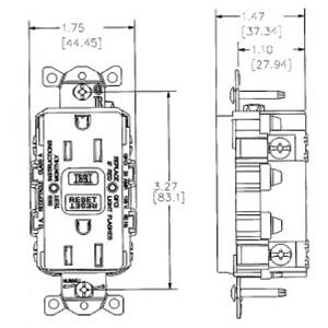 125 VAC 15 A, Hubbell Incorporated GFRST15 Style Line®, Autoguard® Self-Test GFCI Receptacle, Brown