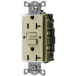 125 VAC 20 A, Hubbell Incorporated GFRST20I Style Line®, Autoguard® Self-Test GFCI Receptacle, Ivory