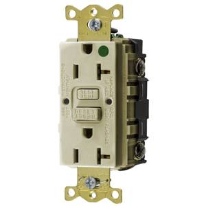 125 VAC 20 A, Hubbell Incorporated GFRST83I Style Line®, Autoguard® Self-Test GFCI Receptacle, Ivory