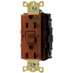 125 VAC 20 A, Hubbell Incorporated GFRST83R Style Line®, Autoguard® Self-Test GFCI Receptacle, Red