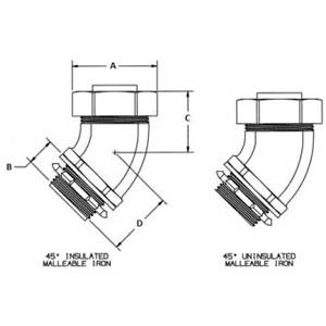 3/4" Hubbell Incorporated H07541 Liquidtight Conduit Connector