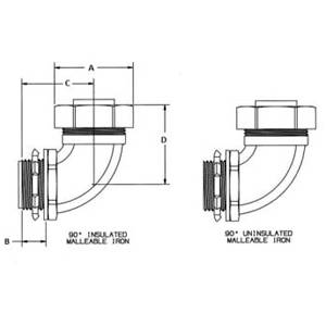 3/4" Hubbell Incorporated H07591 Liquidtight Conduit Connector