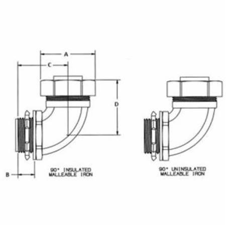 1-1/2" Hubbell Incorporated H15091 Liquidtight Conduit Connector