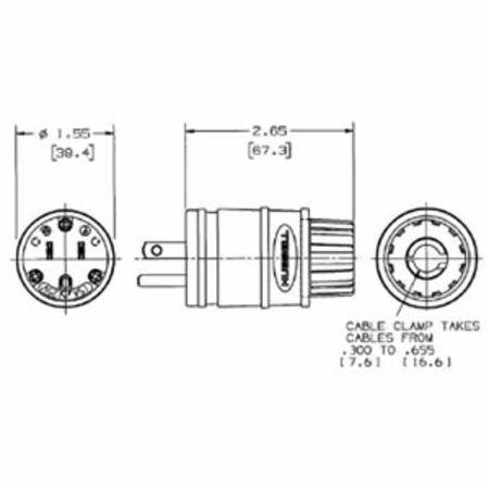 125 VAC 20 A 5-20P, Hubbell Incorporated HBL14W33 Elastogrip® Straight Blade Plug, Yellow