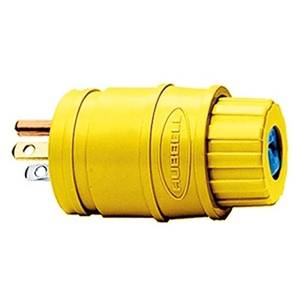 125 VAC 15 A 5-15P, Hubbell Incorporated HBL14W47 Elastogrip® Straight Blade Plug, Yellow