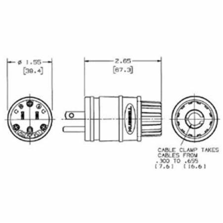 125 VAC 15 A 5-15P, Hubbell Incorporated HBL14W47 Elastogrip® Straight Blade Plug, Yellow