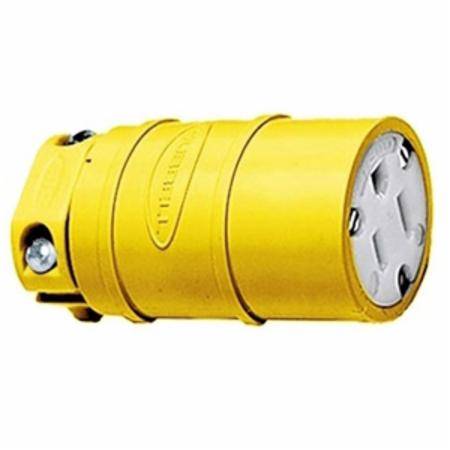 125 VAC 15 A 5-15R, Hubbell Incorporated HBL1547 Elastogrip® Straight Blade Connector, Yellow