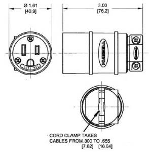125 VAC 15 A 5-15R, Hubbell Incorporated HBL1547 Elastogrip® Straight Blade Connector, Yellow