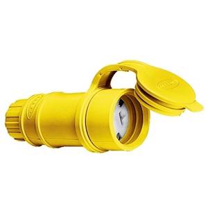 125 VAC 20 A 5-20R, Hubbell Incorporated HBL15W33 Elastogrip® Straight Blade Connector, Yellow