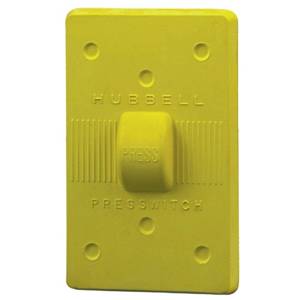 Hubbell Incorporated HBL17CM50 Weatherproof Box Switch Plate, 1-Gang, Yellow,