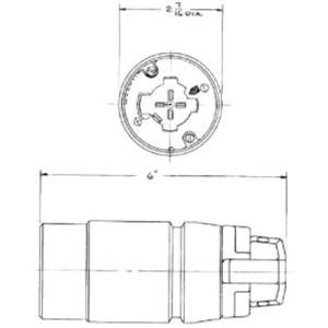 480 VAC 30 A Non-NEMA, Hubbell Incorporated HBL20444B Twist-Lock® Locking Device Current Interrupting Connector