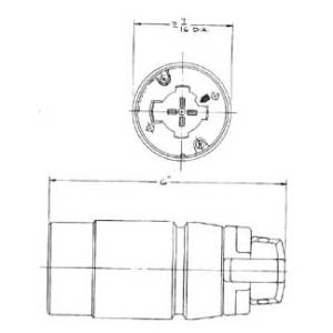 600 VAC 30 A Non-NEMA, Hubbell Incorporated HBL21414B Twist-Lock® Locking Device Current Interrupting Connector