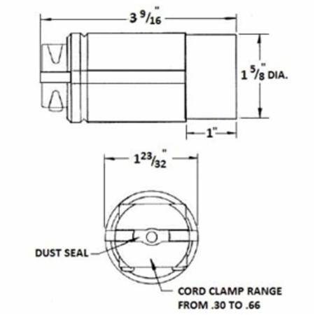 125 VAC 20 A Non-NEMA, Hubbell Incorporated HBL23032B Twist-Lock® Locking Device Current Interrupting Connector
