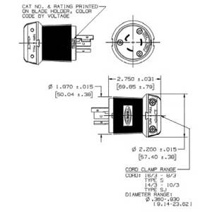 125 VAC 20 A L5-20P, Hubbell Incorporated HBL2311 Twist-Lock®, Insulgrip® Locking Device Plug