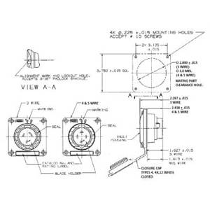 125 VAC 20 A L5-20P, Hubbell Incorporated HBL2315SW Twist-Lock®, Safety-Shroud® Locking Device Flanged Inlet
