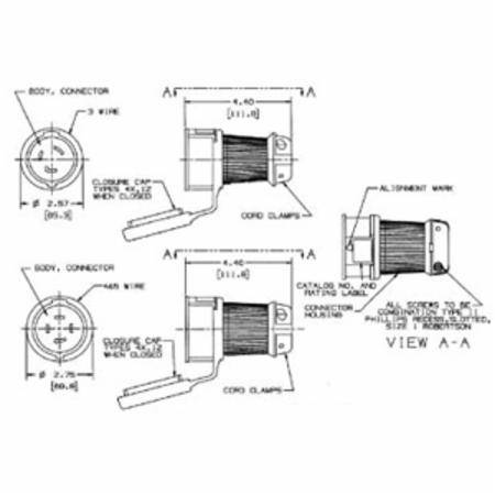 250 VAC 20 A L6-20R, Hubbell Incorporated HBL2323SW Twist-Lock®, Safety-Shroud® Locking Device Connector