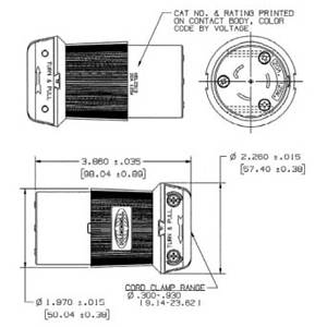 250 VAC 20 A L6-20R, Hubbell Incorporated HBL2323 Twist-Lock®, Insulgrip® Locking Device Connector