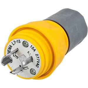 250 V 15 A L6-15P, Hubbell Incorporated HBL24W49 Twist-Lock® Locking Device Plug
