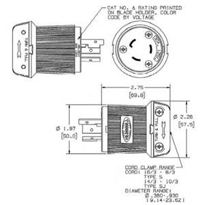 125 VAC 30 A L5-30P, Hubbell Incorporated HBL2611 Twist-Lock®, Insulgrip® Locking Device Plug