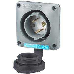 250 VAC 30 A L6-30P, Hubbell Incorporated HBL2625SW Twist-Lock®, Safety-Shroud® Locking Device Flanged Inlet